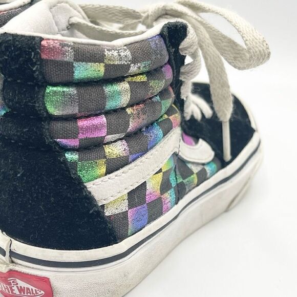 Vans Old Skool Metallic Rainbow Sk8-Hi lace up sneakers - Kids US 11.5 - Picture 6 of 9